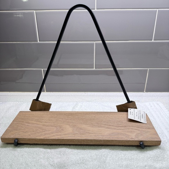 Set of 2 - Wooden Wall Decor with Black Metal Accent - Picture 3 of 8